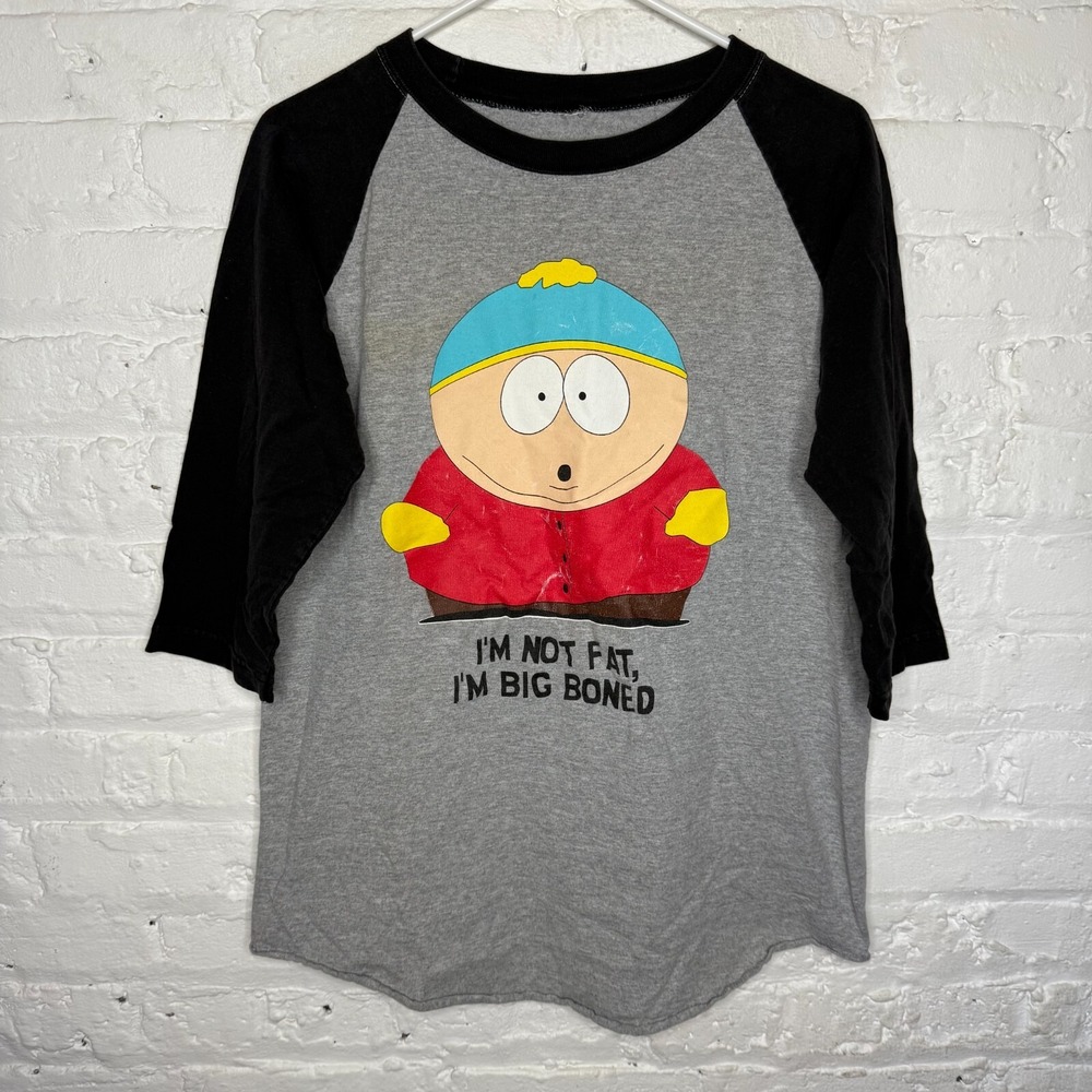 South Park Cartman Raglan T-Shirt Sz M Comedy Central  Im Not Fat Im‎ Big Boned